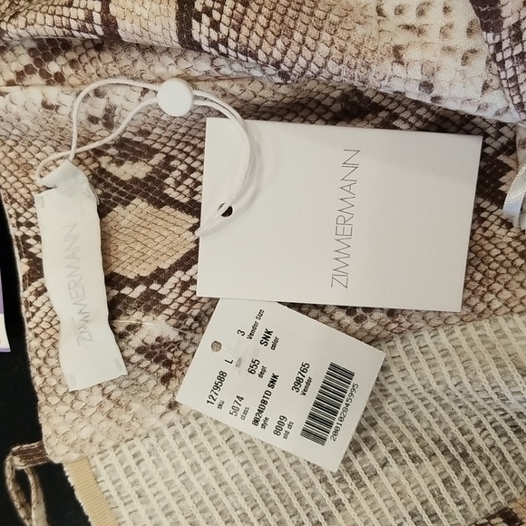 💕ZIMMERMANN💕 Bellitude Cutout Snake-Print Linen Midi Dress US 10 NWT - Picture 15 of 17